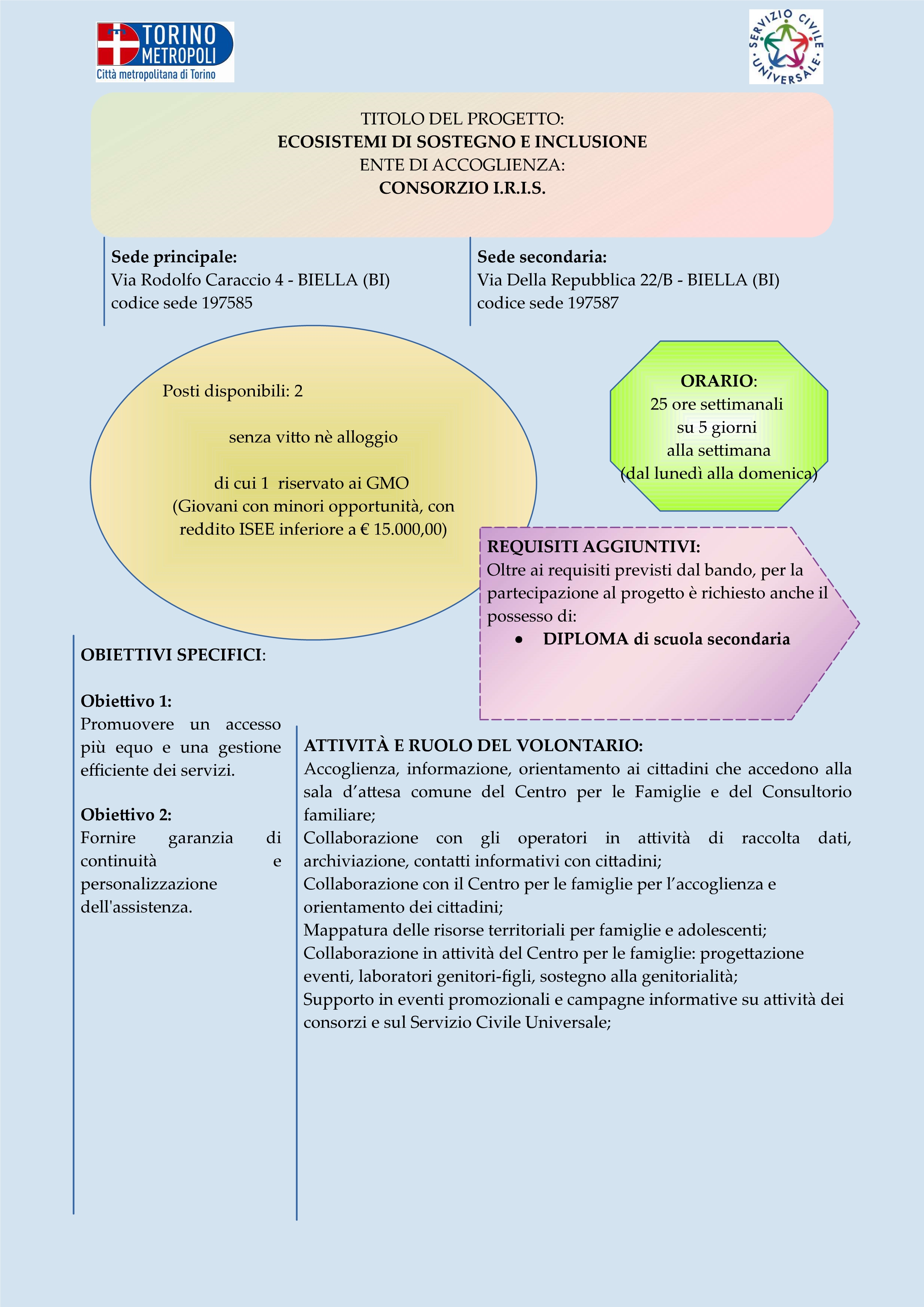 Servizio civile universale: il Consorzio IRIS cerca 2 volontari per il Centro Famiglie