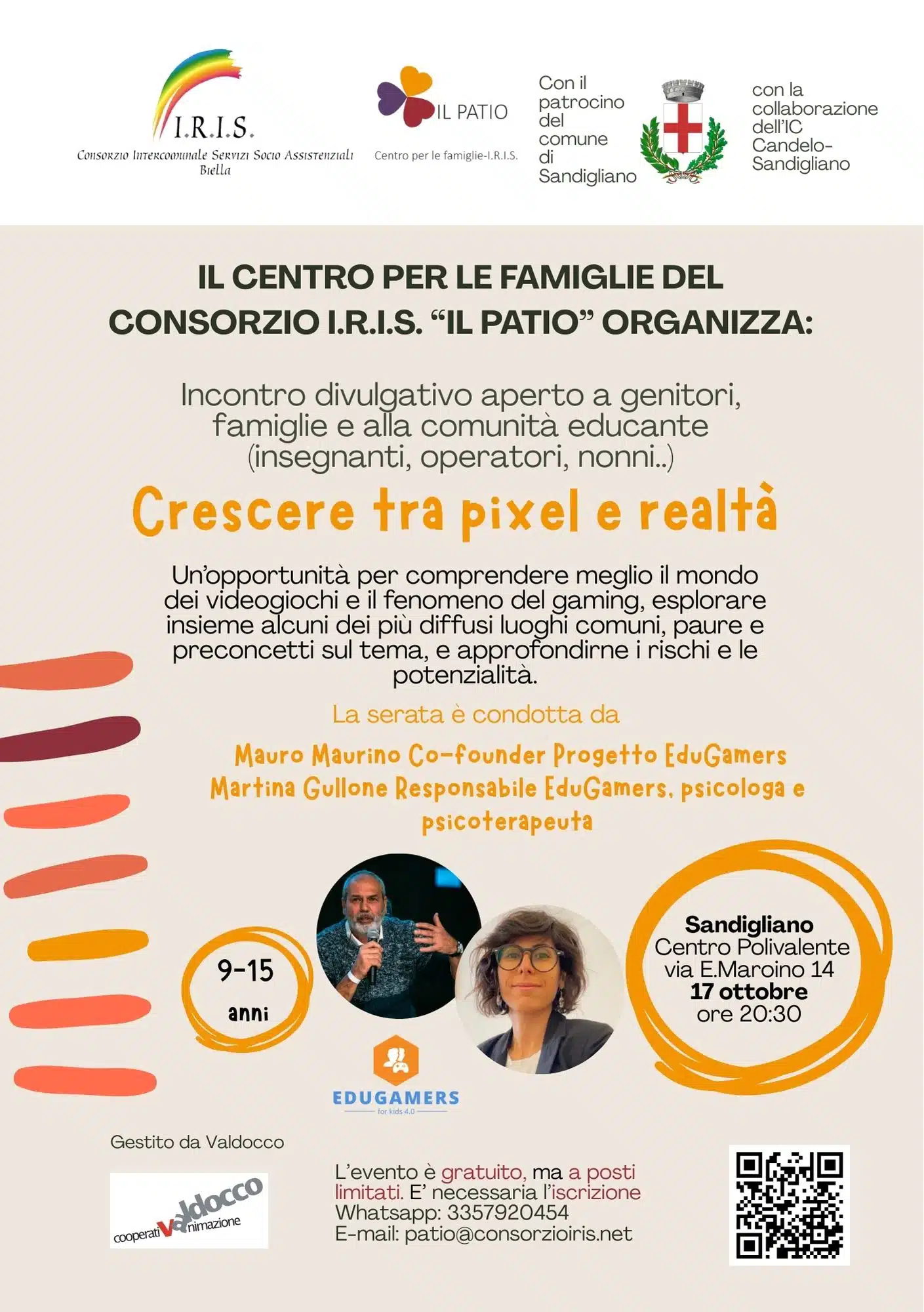 Crescere tra pixel e realtà
dal 17 Ottobre 2025 al 17 Ottobre 2025
Il Centro per le Famiglie del Consorzio I.R.I.S "Il Patio" organizza un incontro divulgativo aperto a genitori, famiglie e alla comunità educante.